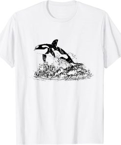 Orca Motif Whale Ocean Predator Design Orcas T-Shirt