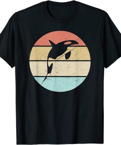 Orca Killer Whale Dolphin Retro Vintage Sunset Orca Whale T-Shirt