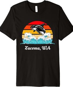 Vintage Tacoma WA Distressed Orca Killer Whale Art Premium T-Shirt