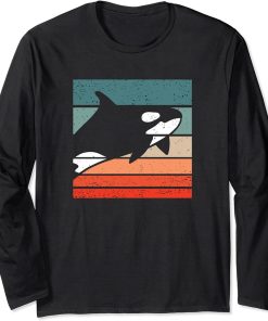 Orca Retro Style Vintage Long Sleeve T-Shirt