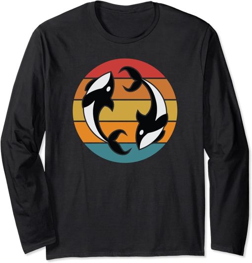 Orca Design- Whale Watchers Graphic Long Sleeve T-Shirt