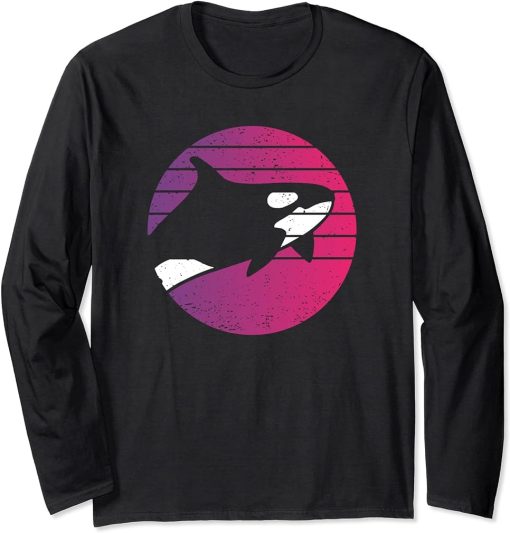 Orca Retro Style Vintage Long Sleeve T-Shirt