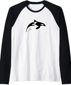 I Love Orcas | Cute Orca Whale T-Shirt Raglan Baseball Tee