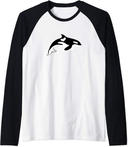 I Love Orcas | Cute Orca Whale T-Shirt Raglan Baseball Tee